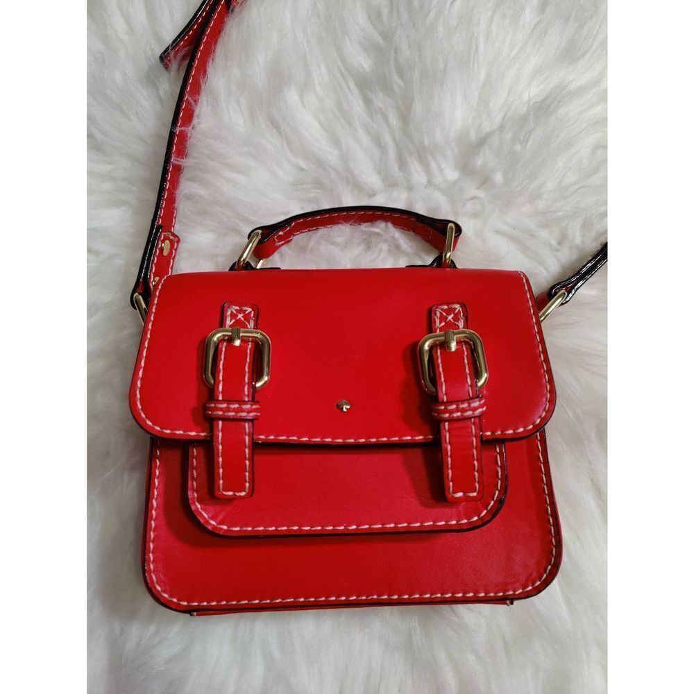 Kate Spade New York Gap Kids Red Leather Satchel Crossbody - Picture 6 of 14